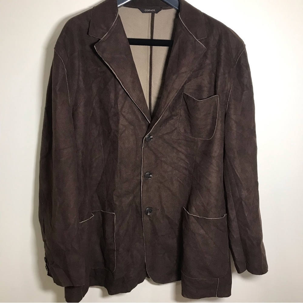 •COSANI 100% Polyester Sport Jacket Coat Brown Size XL